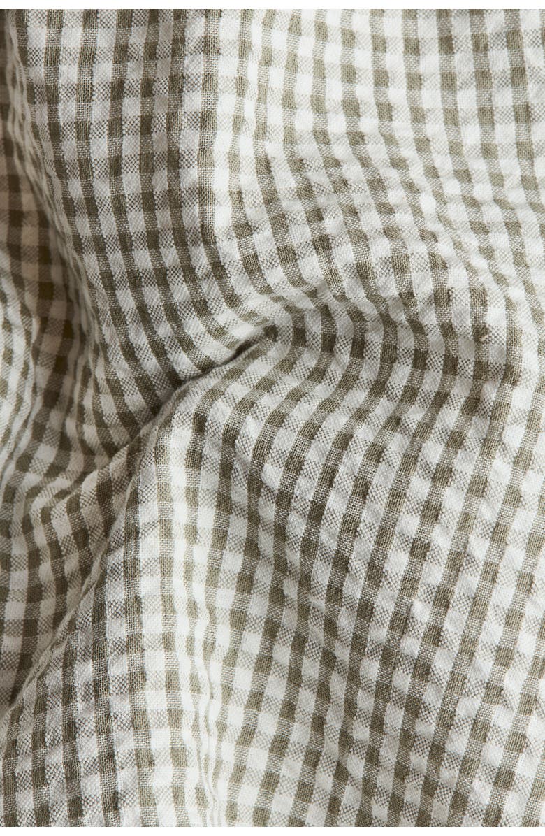 H&M Flutter-sleeved Cotton Dress, Alternate, color, Light Khaki Green/Raspberries