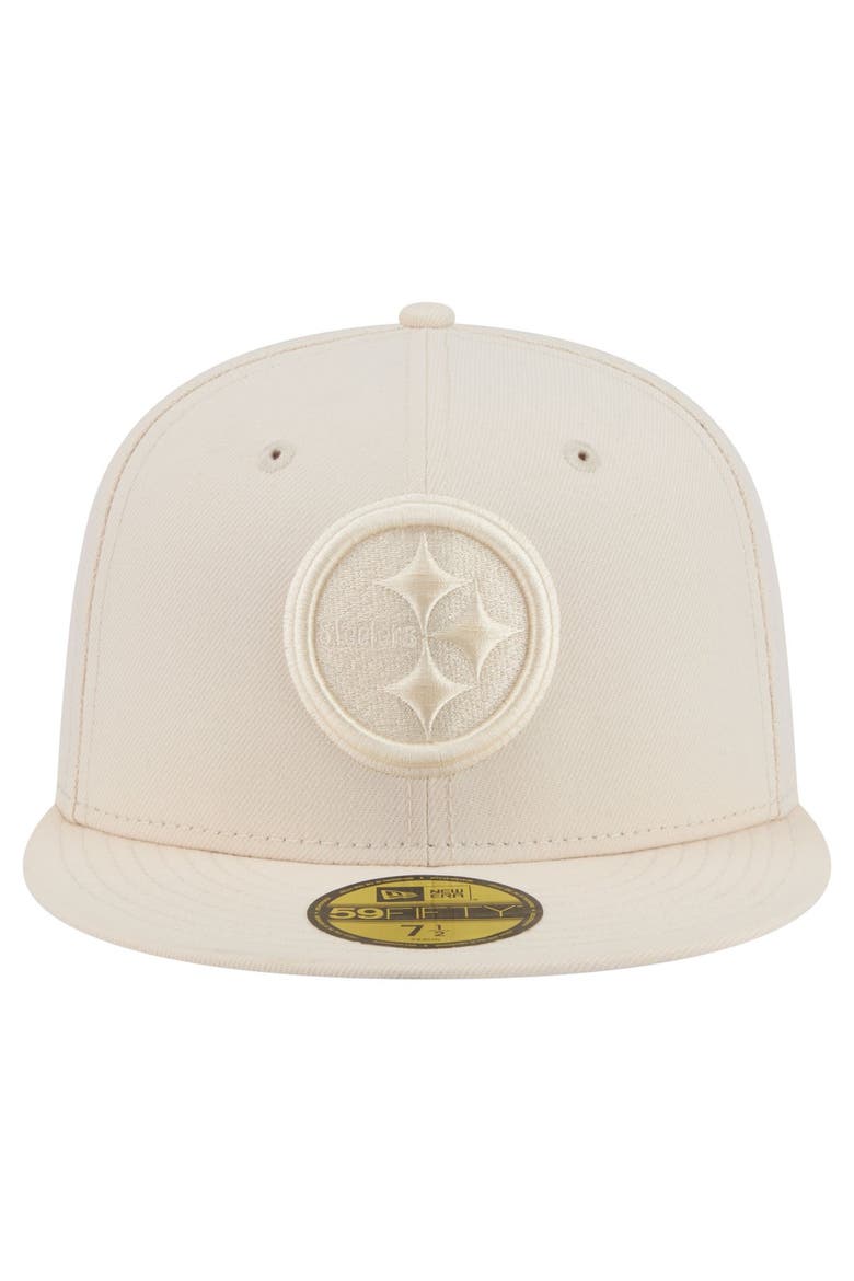 Men's New Era Cream Pittsburgh Steelers Color Pack 59FIFTY Fitted Hat, Alternate, color, Cream
