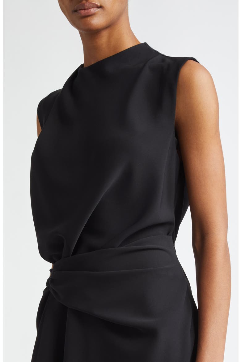 Dion Asymmetric Hem Dress, Alternate, color, BLACK