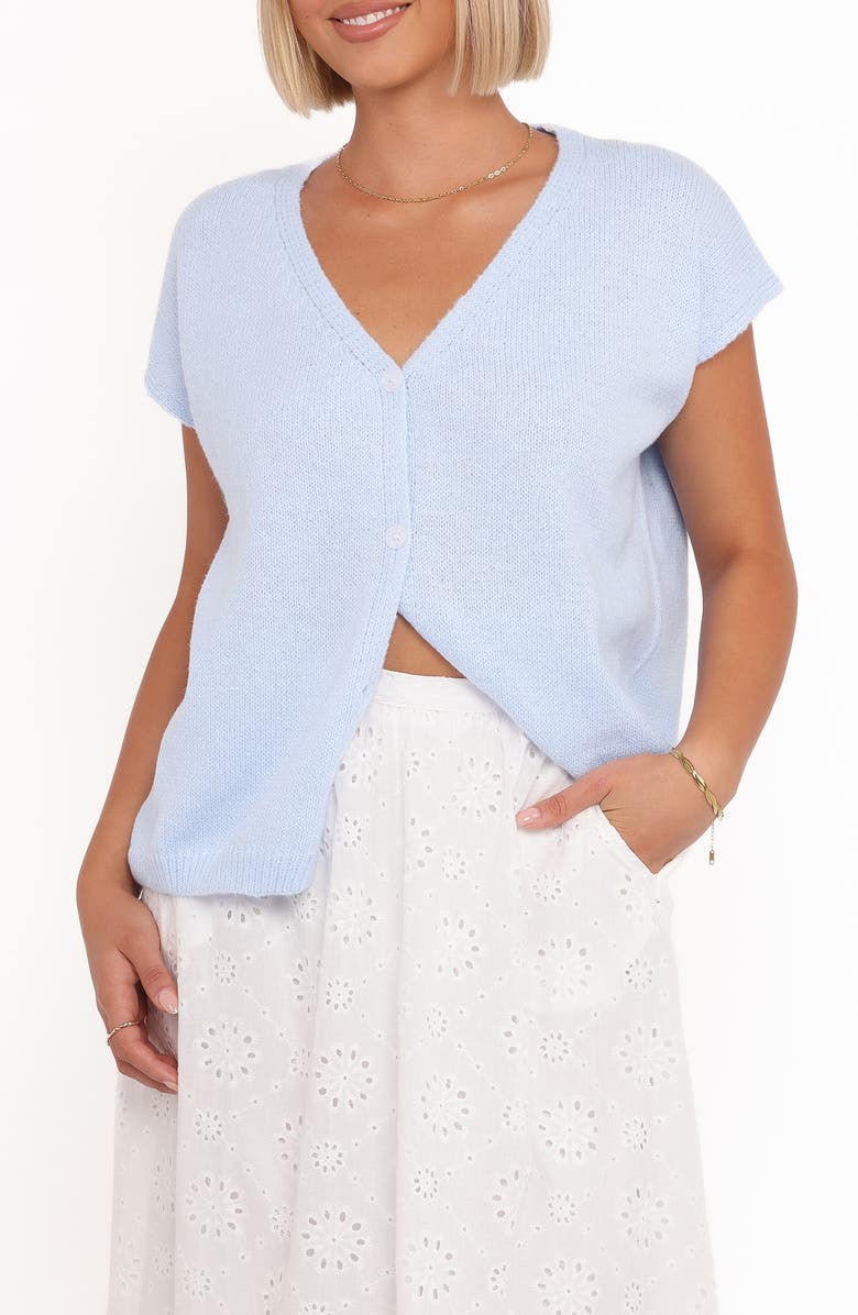 Petal & Pup Mariana Knit Sweater Vest, Main, color, Pale Blue