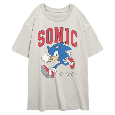 Junior's Three Stars Running Short Sleeve Oversized T-shirt
