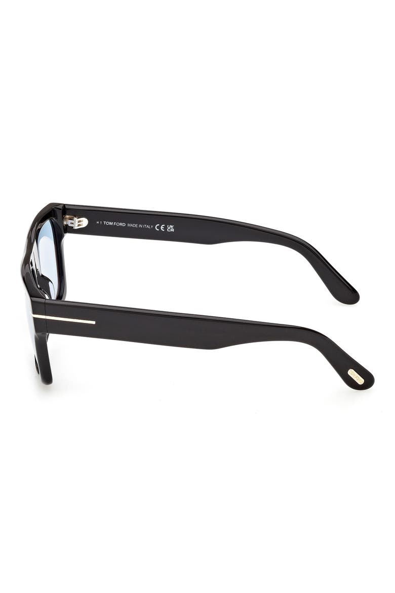 Cyrus 53mm Square Sunglasses, Alternate, color, SHINY BLACK / BLUE