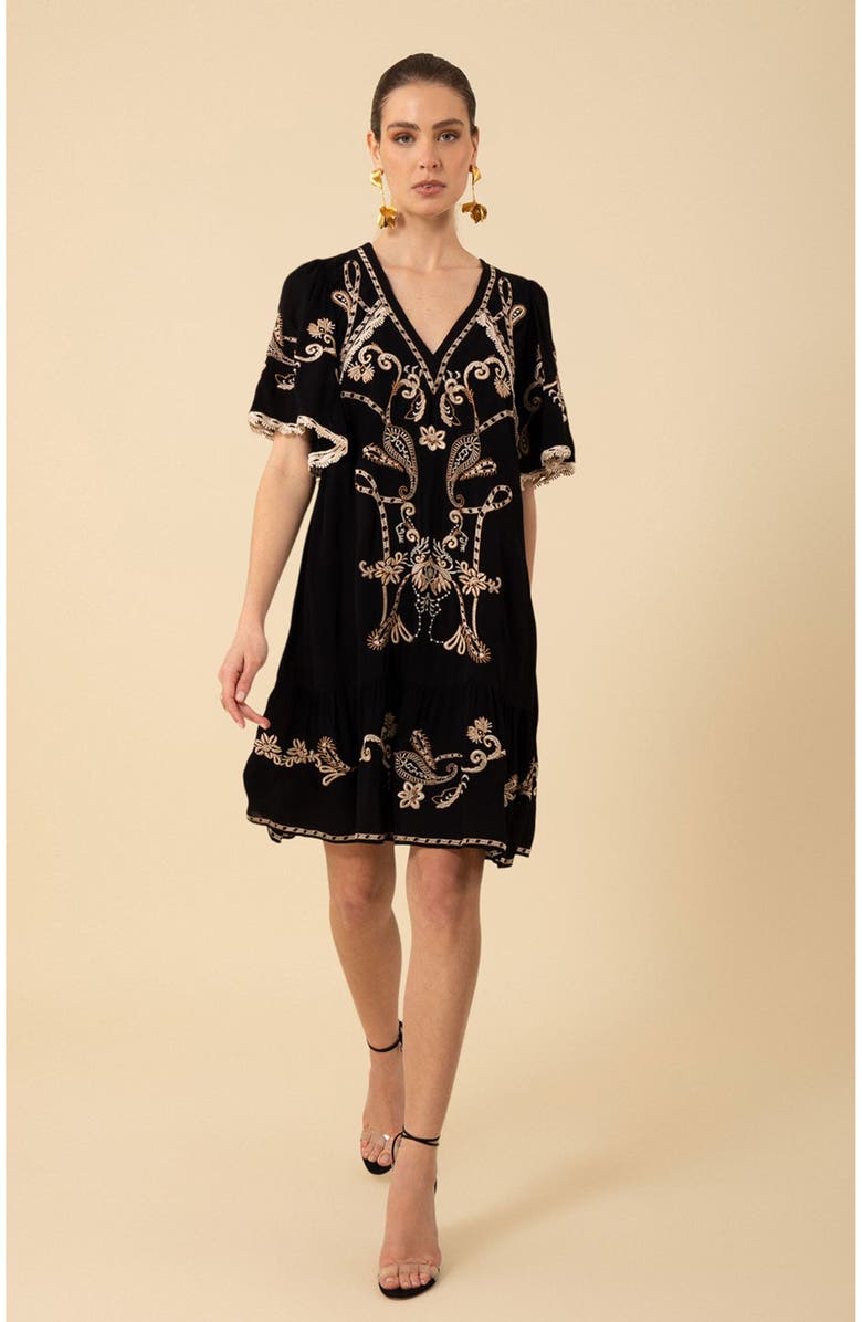 Hale Bob Lennox Embroidered Dress, Main, color, 