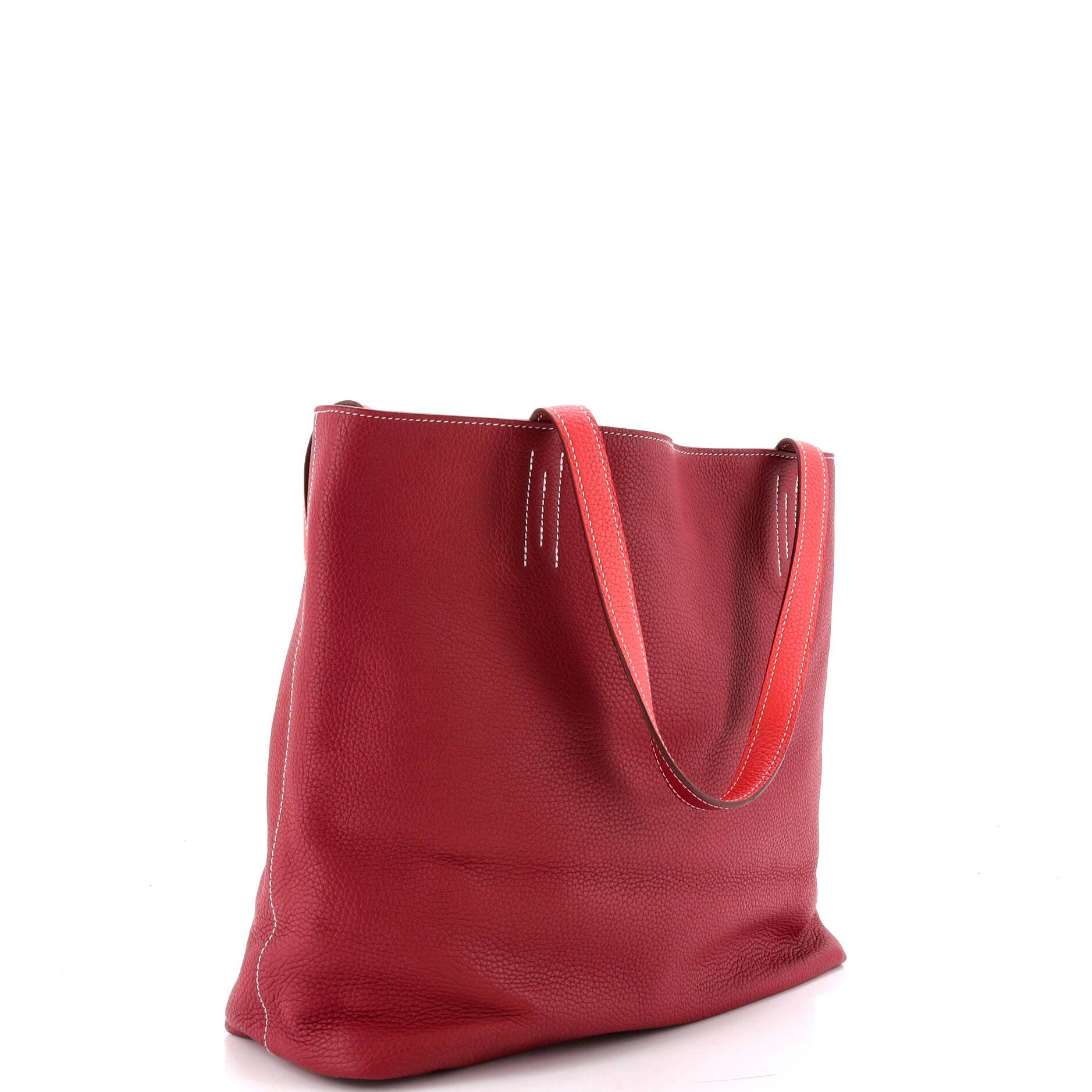 Pre-Owned Hermes Double Sens Tote Clemence 36, Alternate, color, Double Sens-Rose Jaipur/Rubis