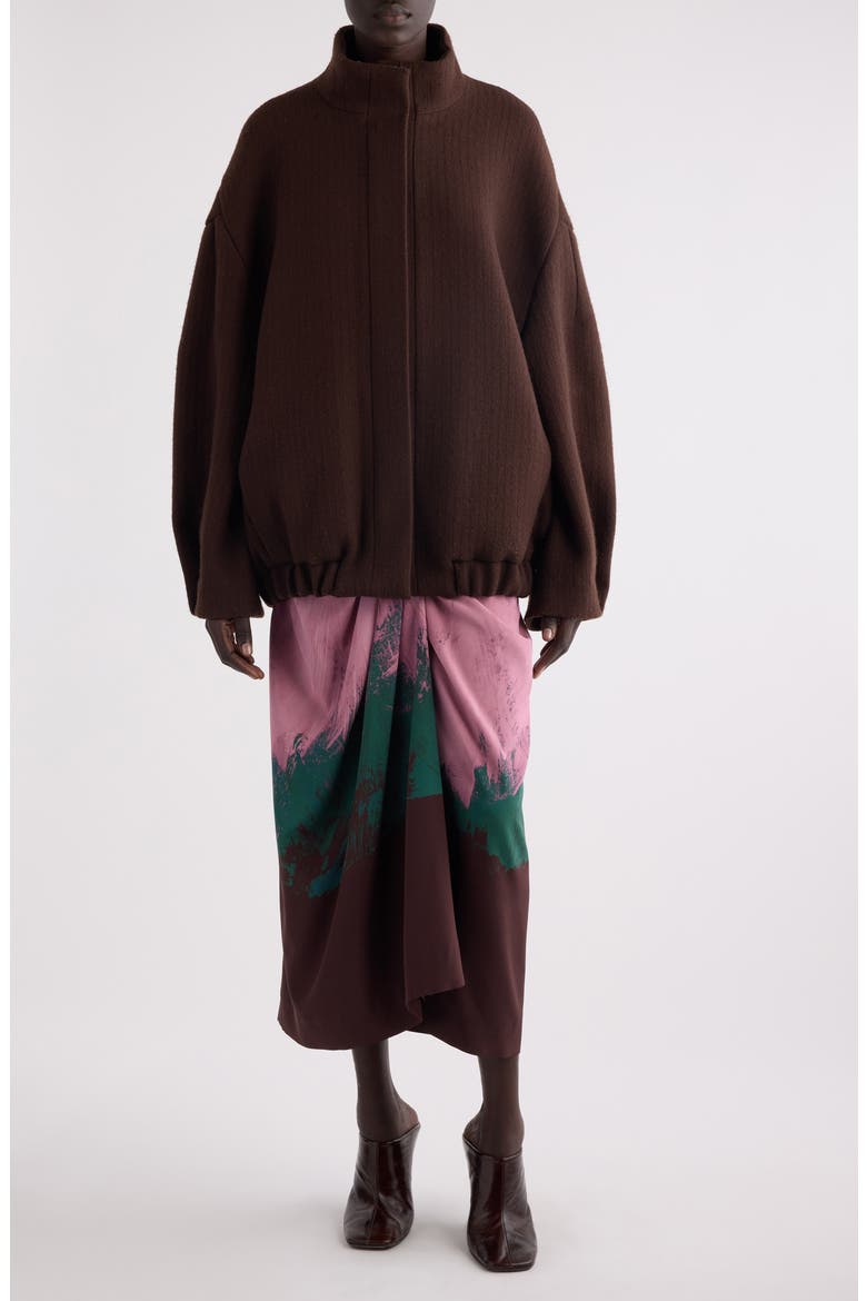 Voles Oversize Wool Jacket, Alternate, color, BROWN