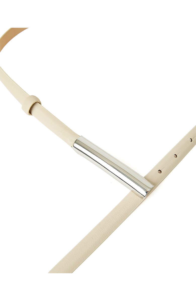 B-Low the Belt Flint Thin Leather Belt, Alternate, color, Bone/ Silver