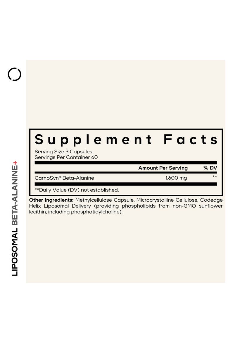 Liposomal Beta-Alanine Amino Acid Supplement, Alternate, color, White