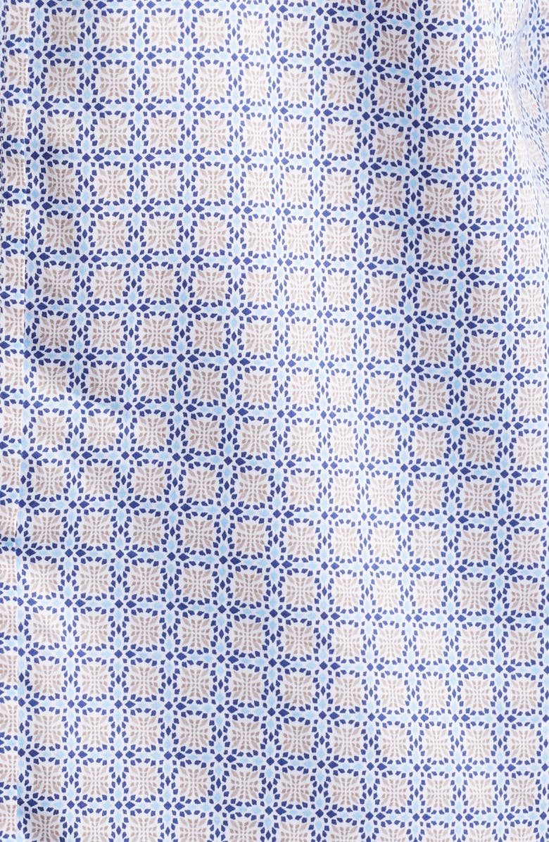 Johnston & Murphy Tile Print Button-Up Shirt, Alternate, color, Light Blue