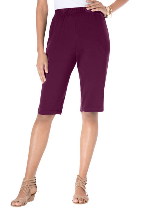 Plus Size Soft Knit Pull On Bermuda Short