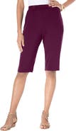 Roaman's Plus Size Soft Knit Pull On Bermuda Short