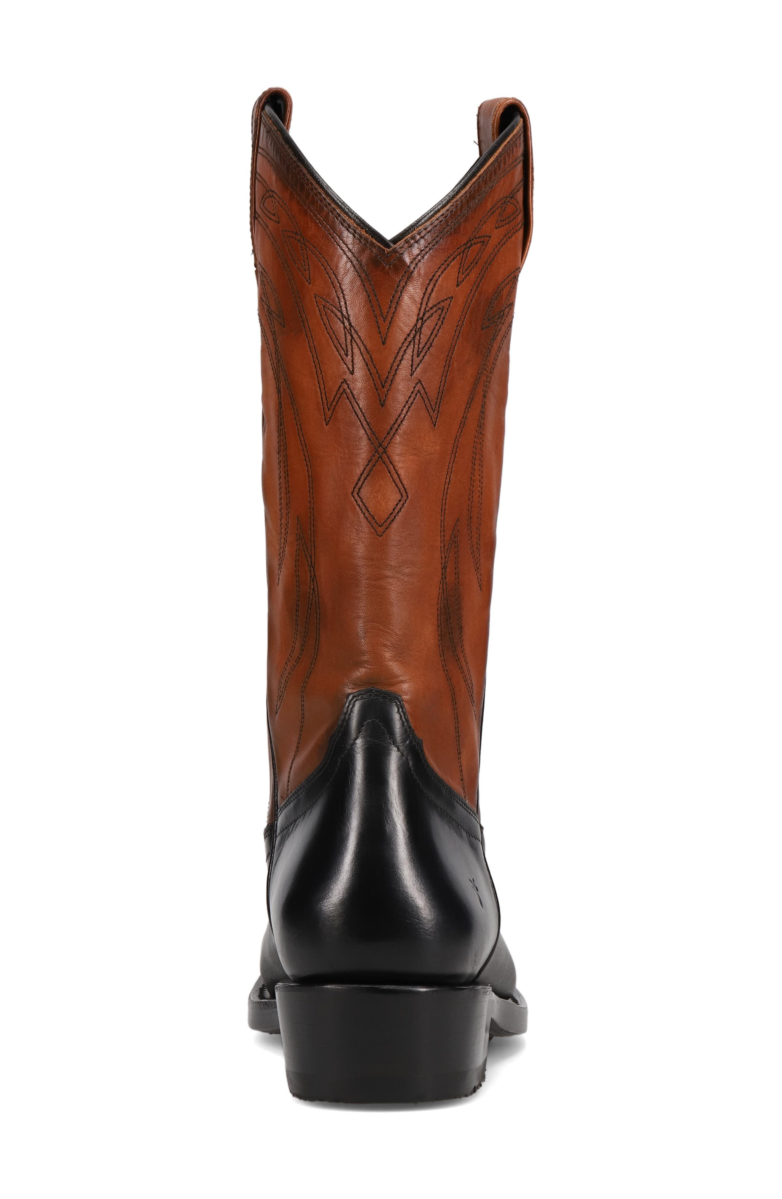 Frye Nash Deco Western Boot, Alternate, color, Black