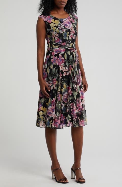 Waist Tie Mesh Midi Dress