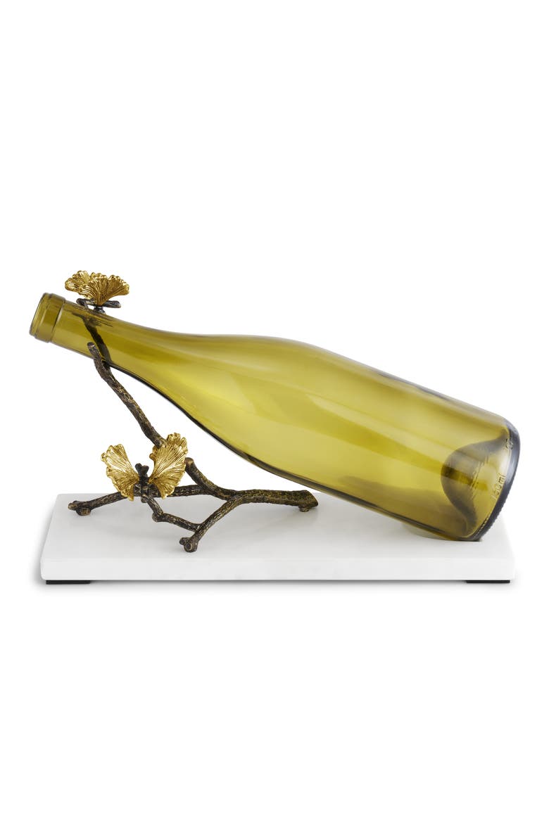 Butterfly Ginkgo Wine Rest, Alternate, color, WHITE/ GOLD