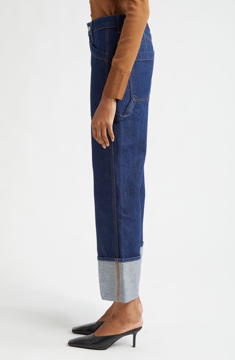 Veronica Beard Dylan Cuffed High Waist Relaxed Straight Leg Jeans, Alternate, color,