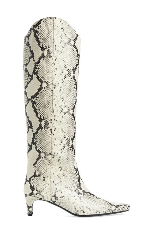 Staud Western Wally Boots White Snake In White