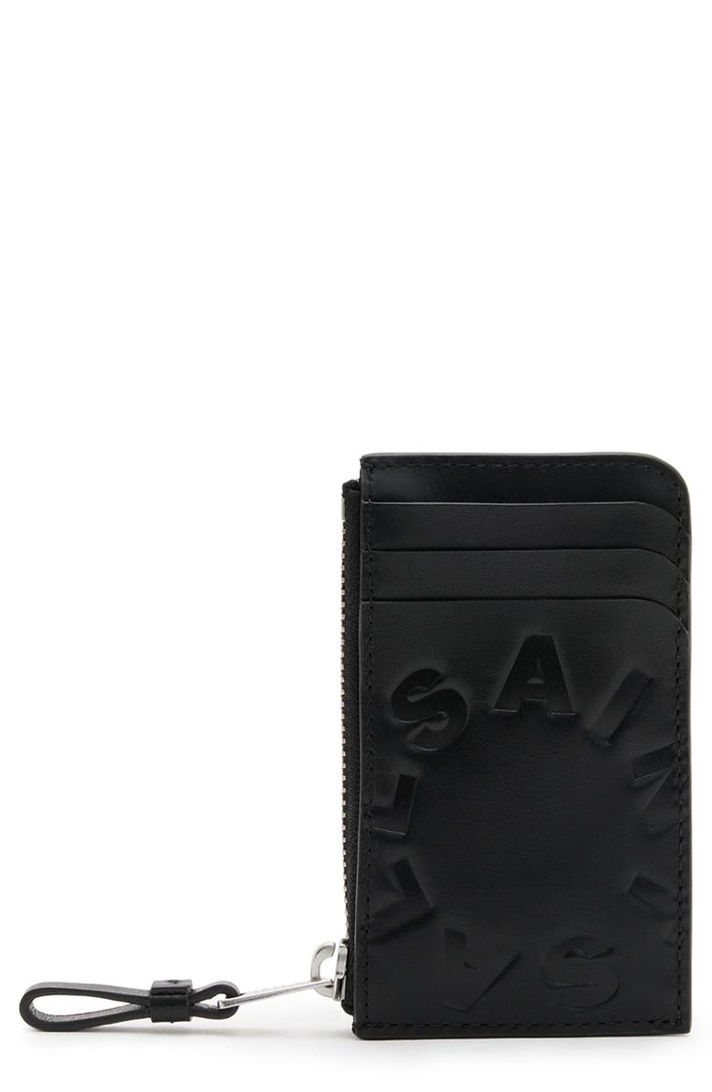 AllSaints Tierra Isamu Leather Wallet, Main, color, Black