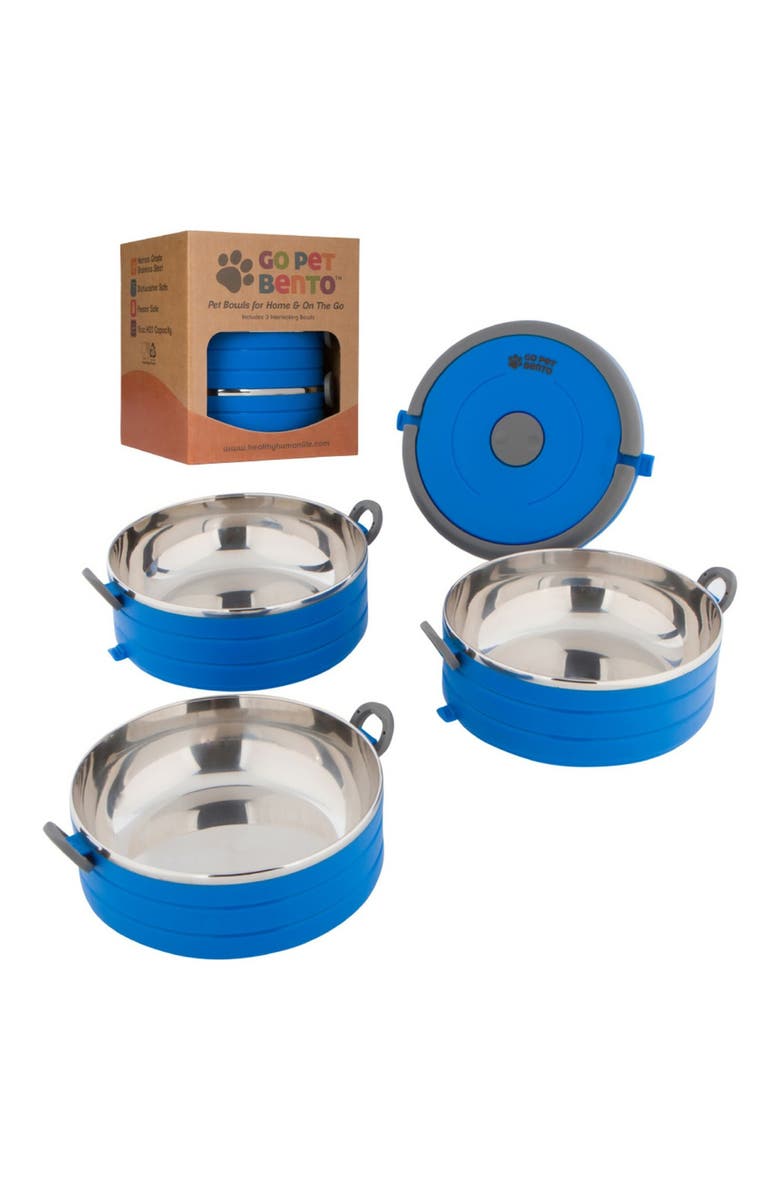 Healthy Human Travel Dog Bowls, Set of 3 Interlocking Bowls, Main, color, Multicolored