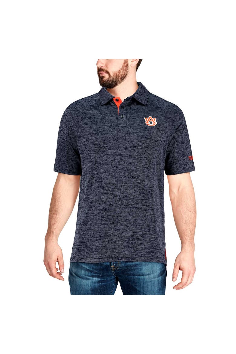 Men's Colosseum Navy Auburn Tigers Down Swing Polo, Alternate, color, Heather Navy