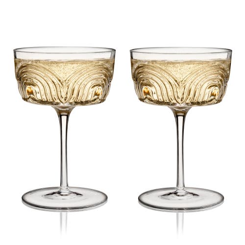 Viski Deco Beau Crystal Coupes In Clear