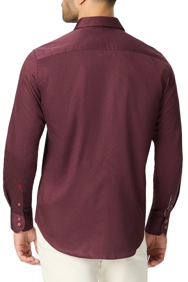 Dimella Tailored Jacquard Shirt, Alternate, color, BURGUNDY