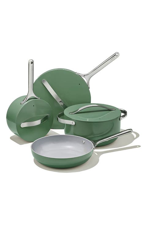 Non-Toxic Ceramic Non-Stick 7-Piece Cookware Set with Lid Storage