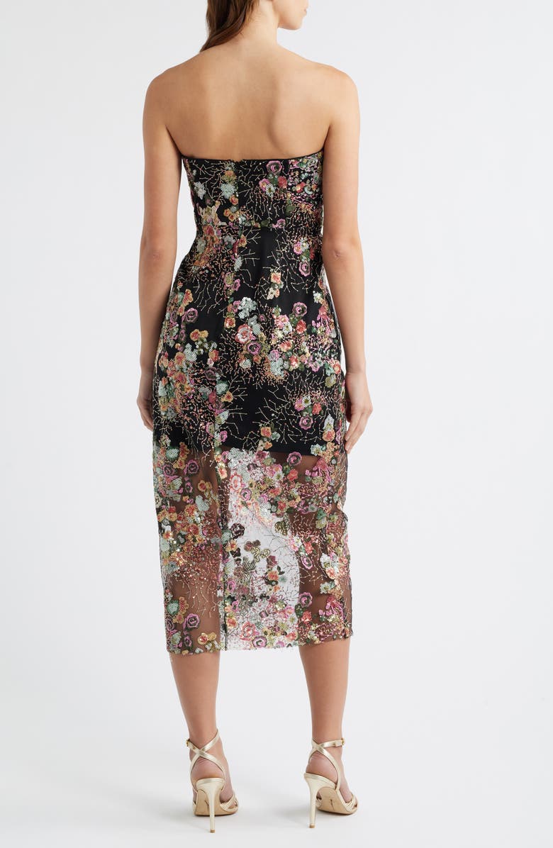 Sam Edelman Floral Sequin Strapless Midi Dress, Alternate, color,