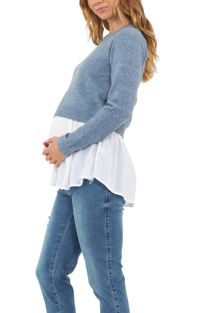 Ripe Maternity Sandy Detachable Nursing Knit, Alternate, color, Denim Marle
