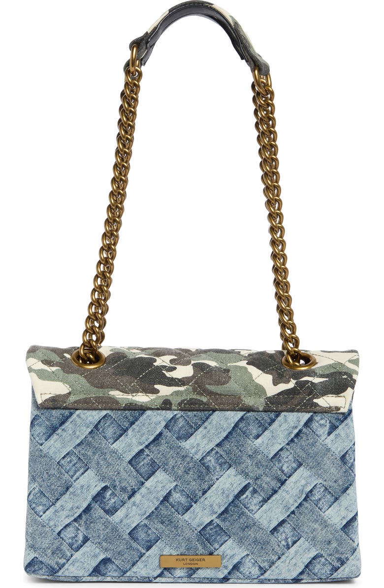 Kurt Geiger London Kensington Crystal Denim Convertible Shoulder Bag, Alternate, color, Denim Multi