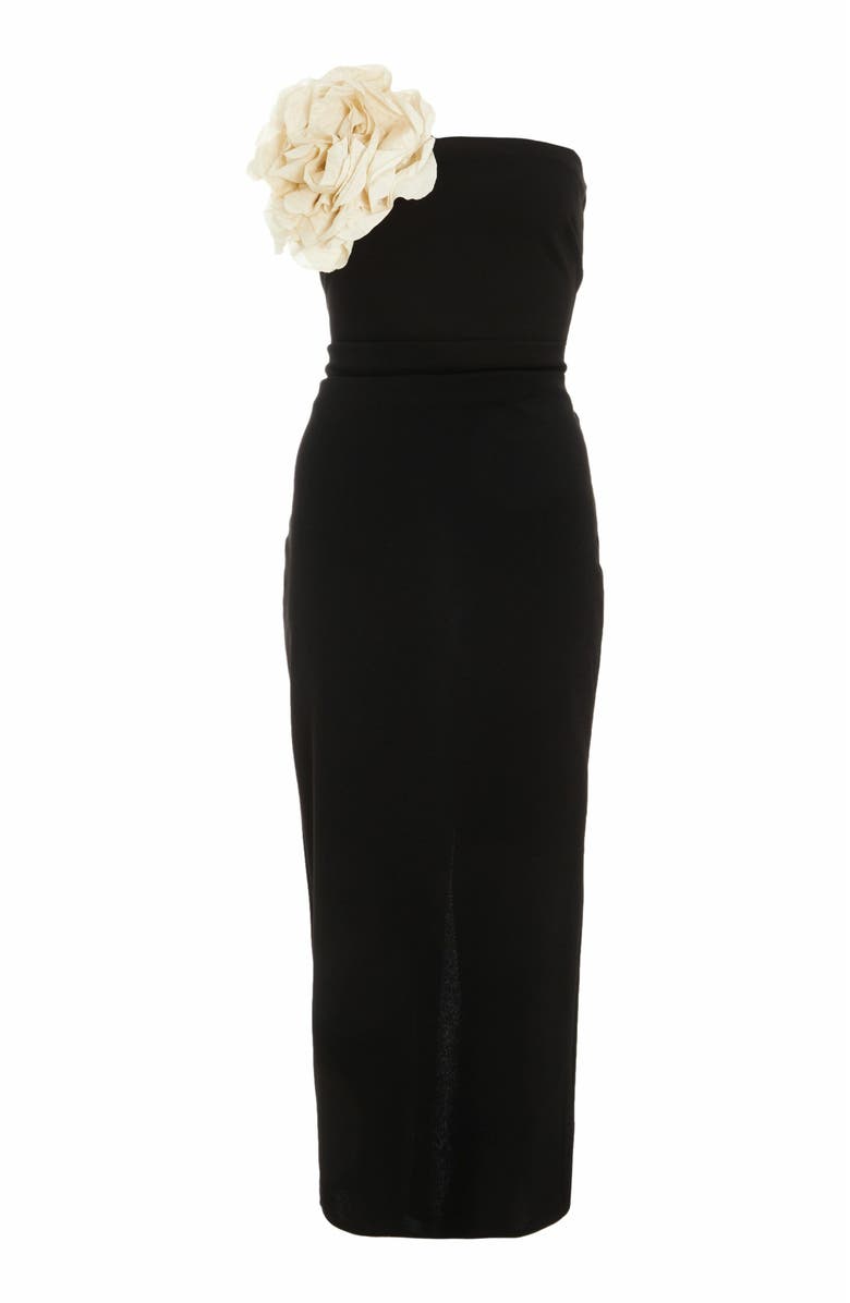 QUIZ Scuba Crepe Flower Detail Maxi Dress, Alternate, color,