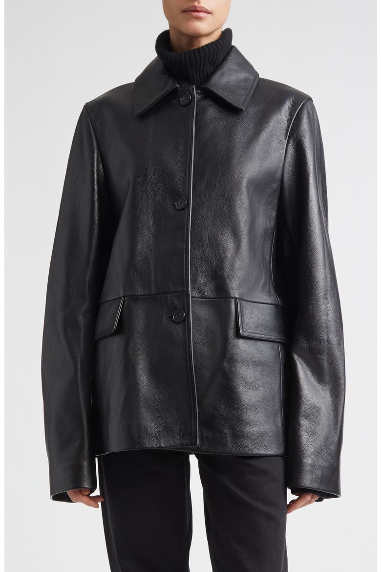 TOTEME Grained Leather Jacket (Women) | Nordstrom