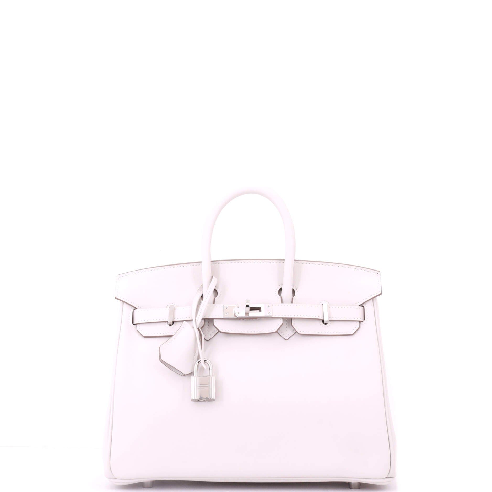 Pre-Owned Hermes Birkin Handbag Grey Swift with Palladium Hardware 25, Main, color, Gris Pale