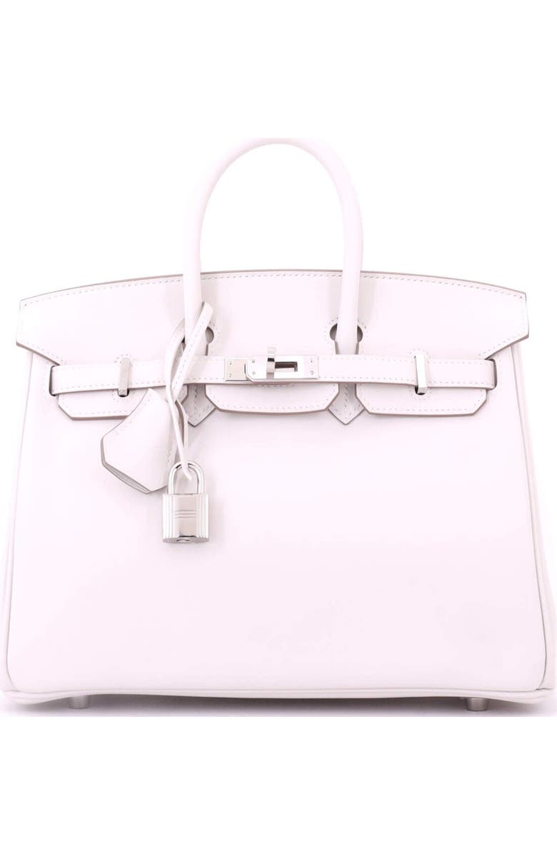 Pre-Owned Hermes Birkin Handbag Grey Swift with Palladium Hardware 25, Main, color, Gris Pale