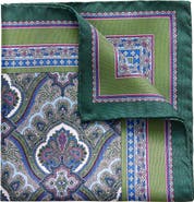 Eton Paisley Silk Pocket Square