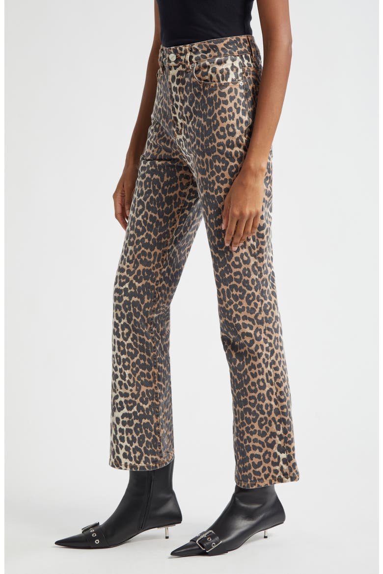Betzy Leopard Stretch Organic Cotton Crop Jeans, Alternate, color, LEOPARD