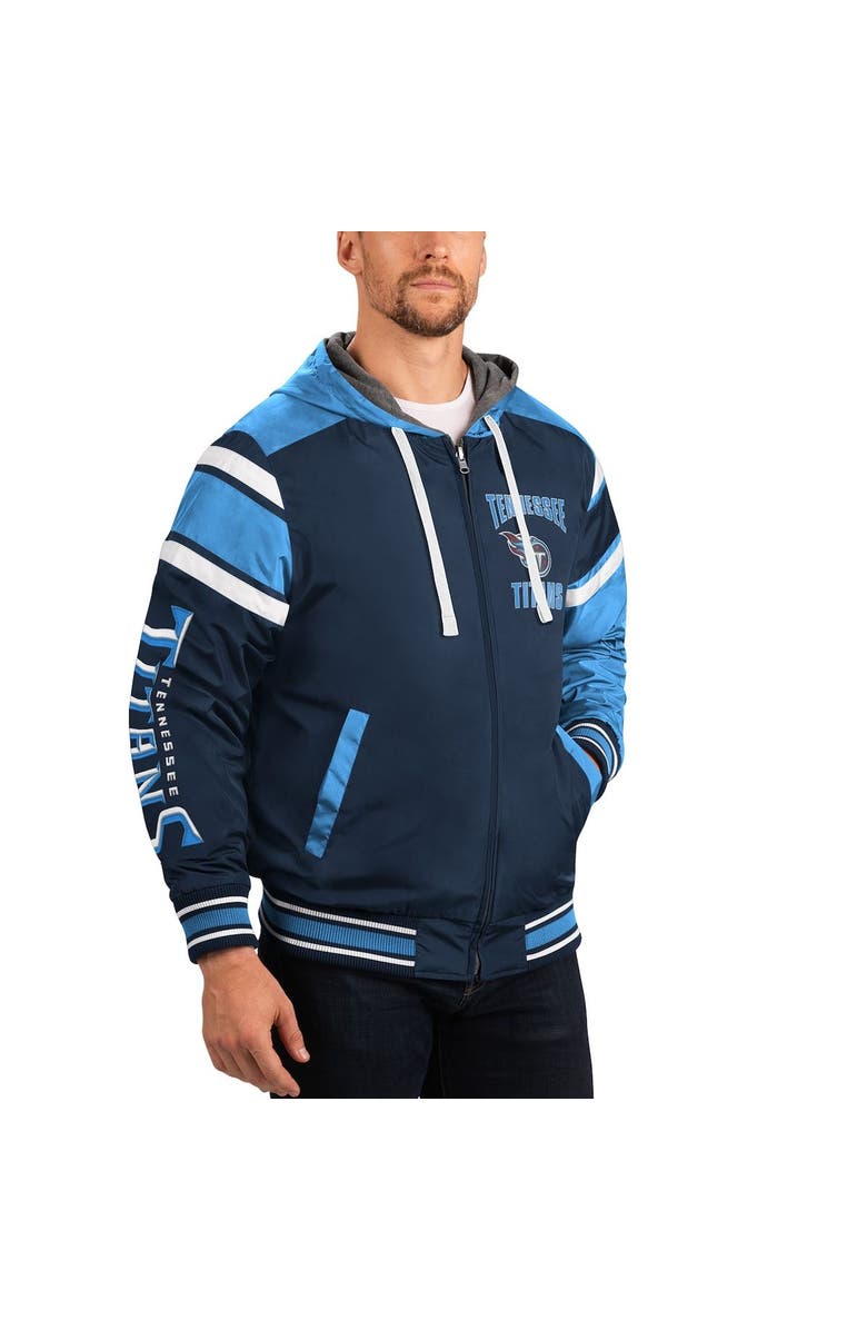 G-III SPORTS BY CARL BANKS Men's G-III Sports by Carl Banks Gray/Navy Tennessee Titans Extreme Full Back Reversible Hoodie Full-Zip Jacket, Alternate, color, Gray
