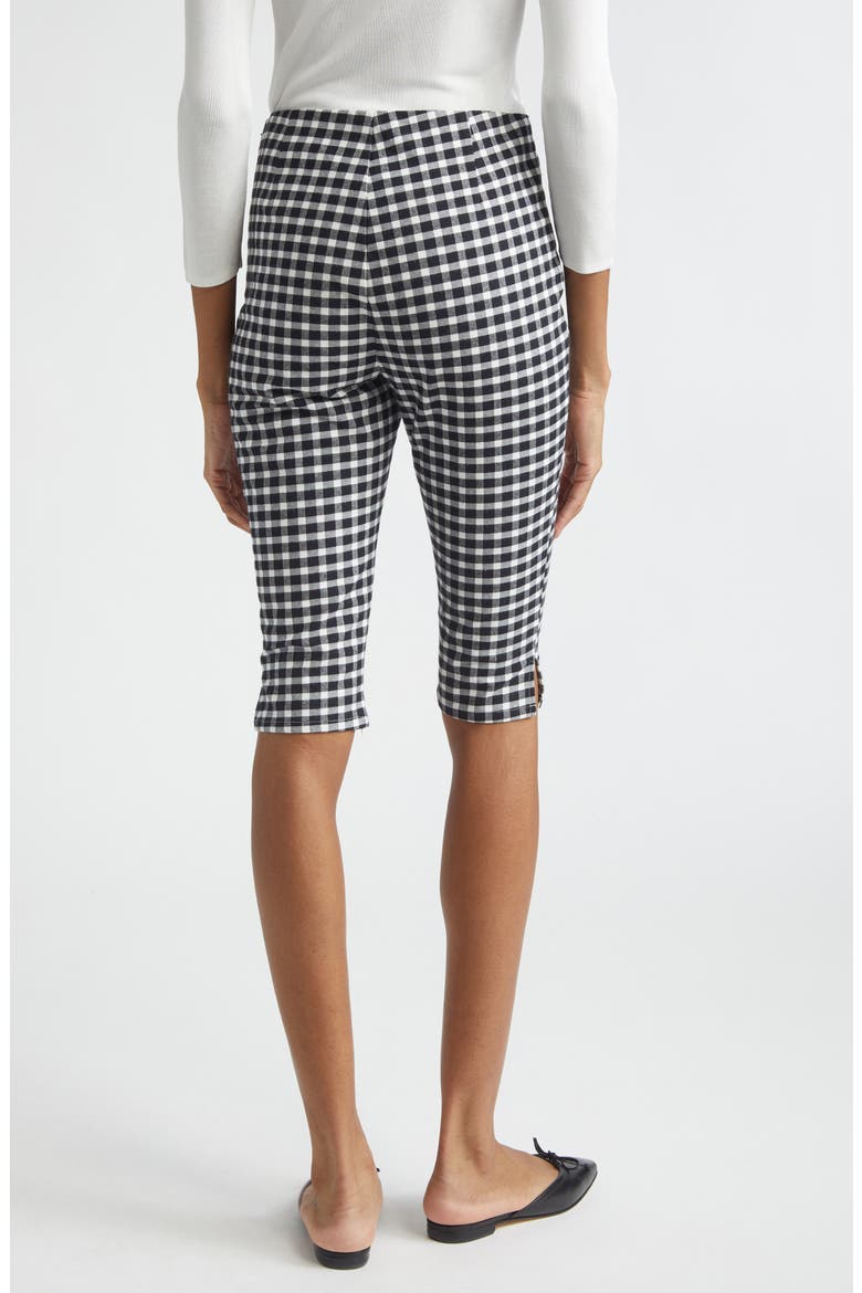 Chiara Gingham Stretch Cotton Capri Pants, Alternate, color, BLACK/ WHITE