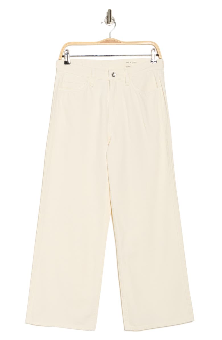rag & bone Lori Wide Leg Crop Pants, Alternate, color, Ecru
