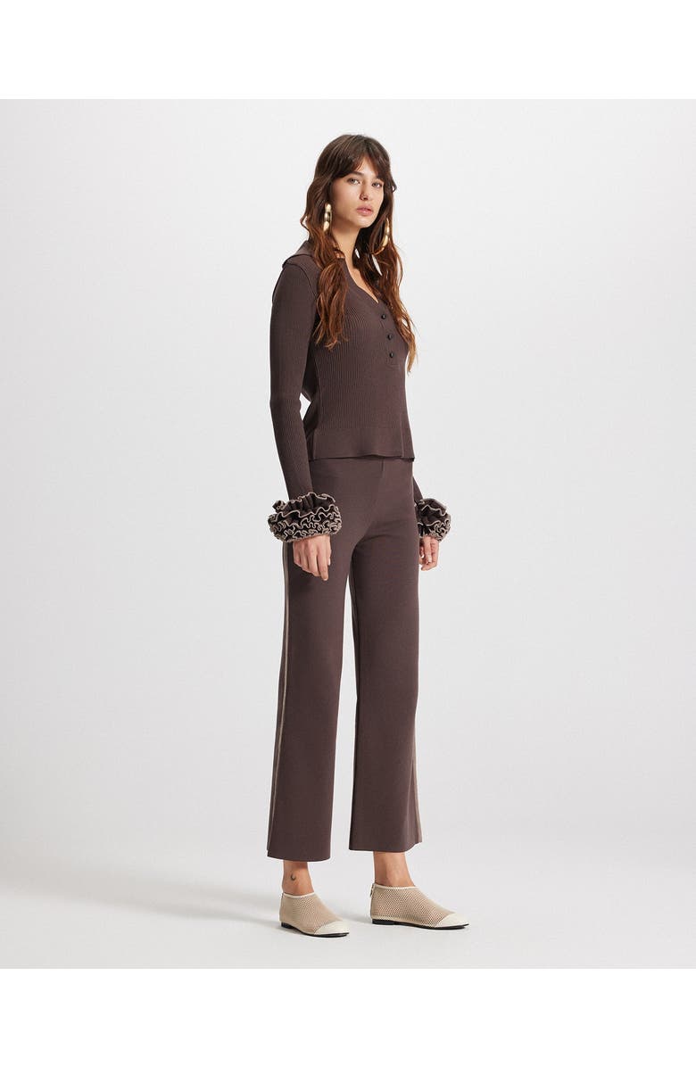 THEO The Label Nomia Short Sleeve Polo Tee, Alternate, color, Koffee/Wheat