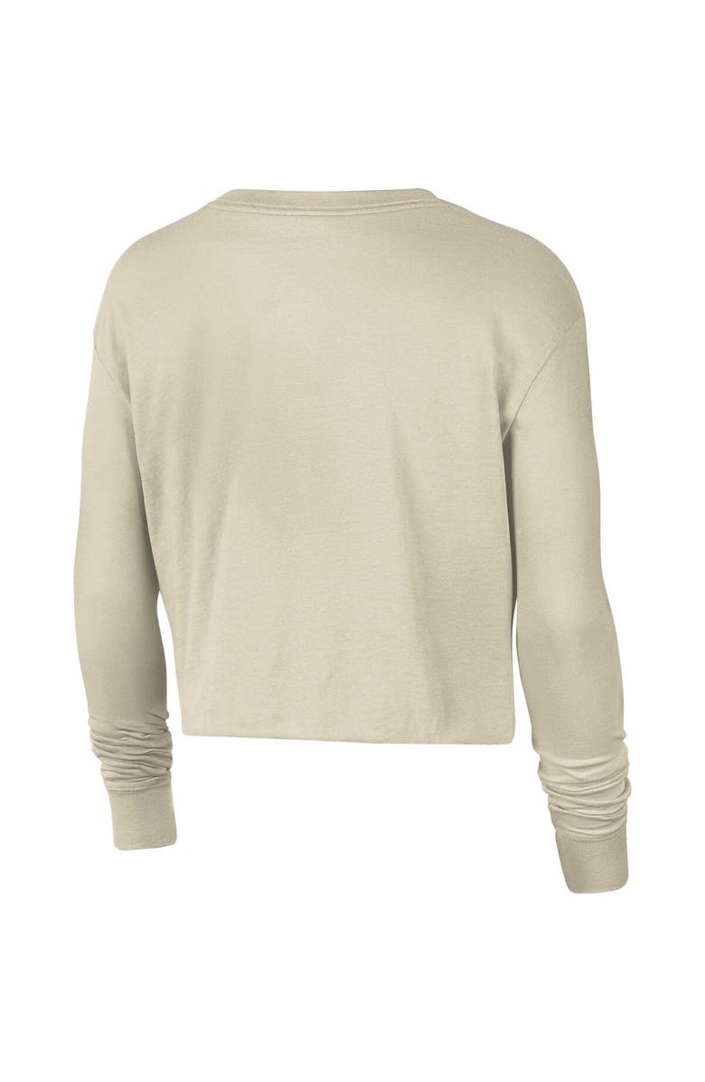 Nike Women's Nike Cream Oregon Ducks Varsity Letter Long Sleeve Crop Top, Alternate, color, 