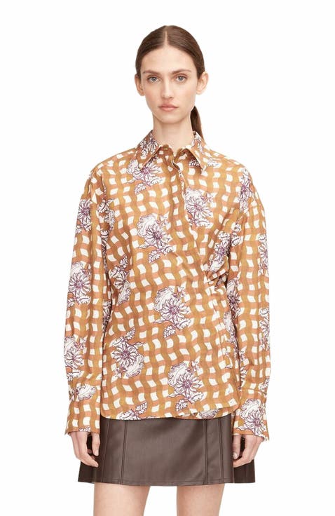 Gingham Daisy Button Down