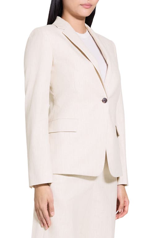 Theory Stripes Canvas Silm-fit Blazer In Sand Multi