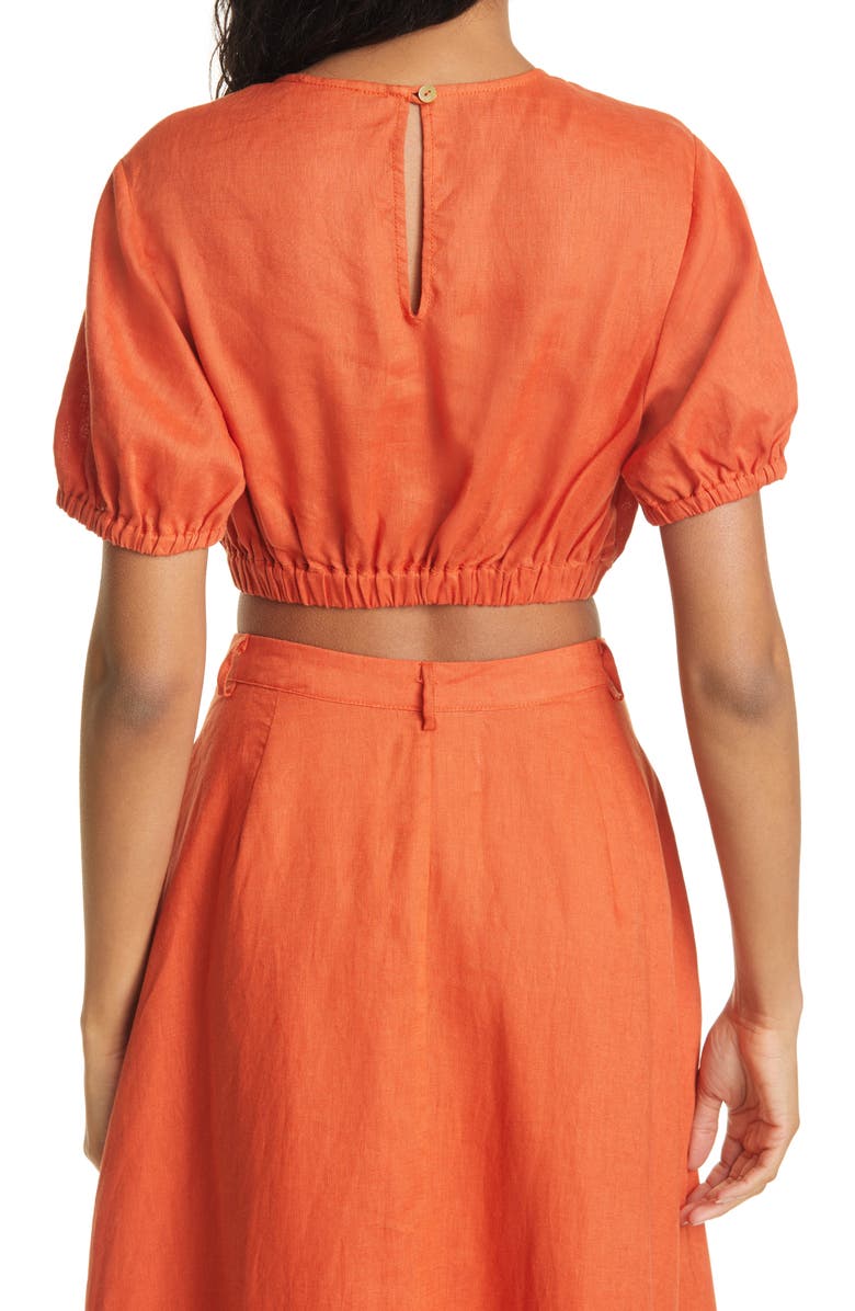 STAUD Athena Linen Crop Top, Alternate, color, 