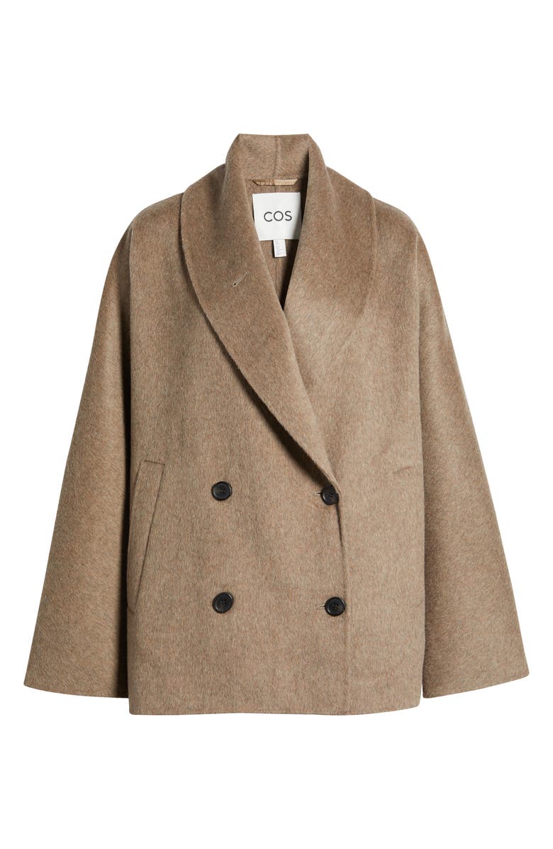 COS Double Face Wool Blend Peacoat, Alternate, color,