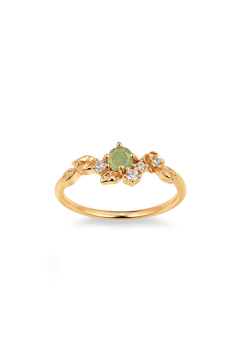 Lumi Flora Ring, Main, color, GOLD VERMEIL / GREEN