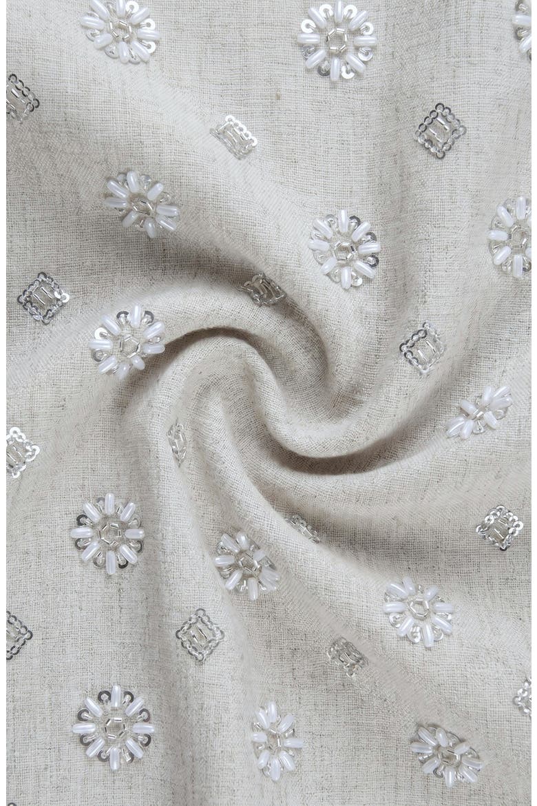 Floral Sequin-Embroidered Skirt, Alternate, color, Beige