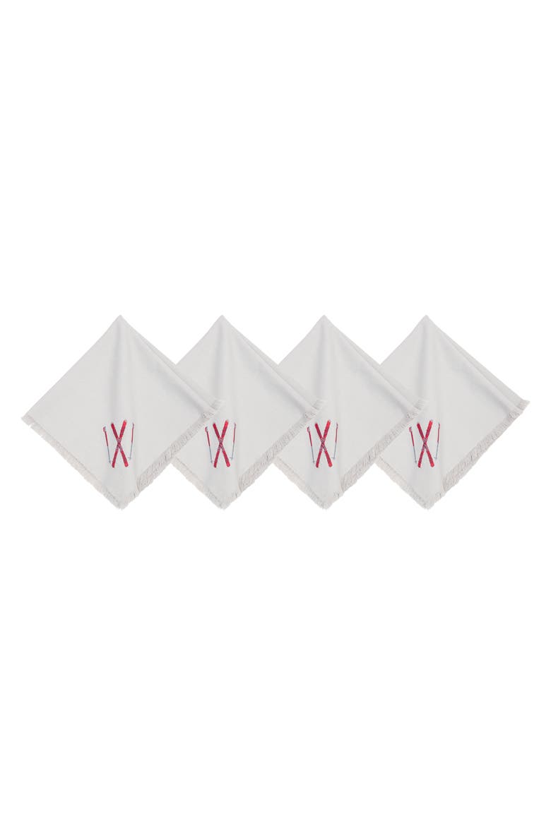 Slopeside Napkins Set of 4, Main, color, White