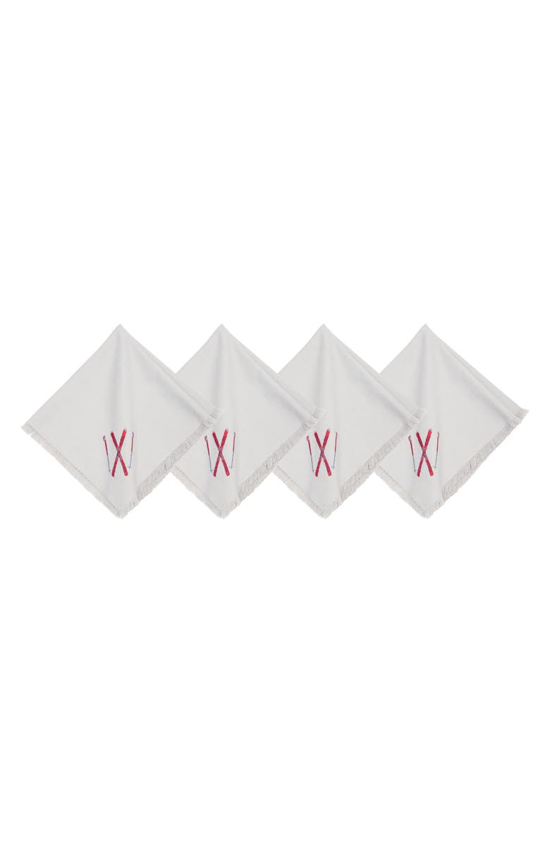 RightSide Designs Slopeside Napkins Set of 4, Main, color, White