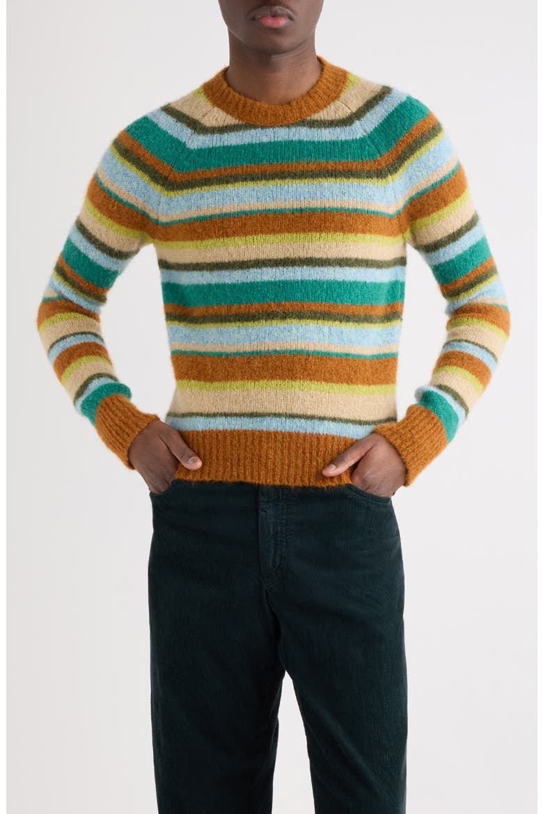Melbourne Stripe Alpaca & Merino Wool Blend Sweater, Main, color, RUST