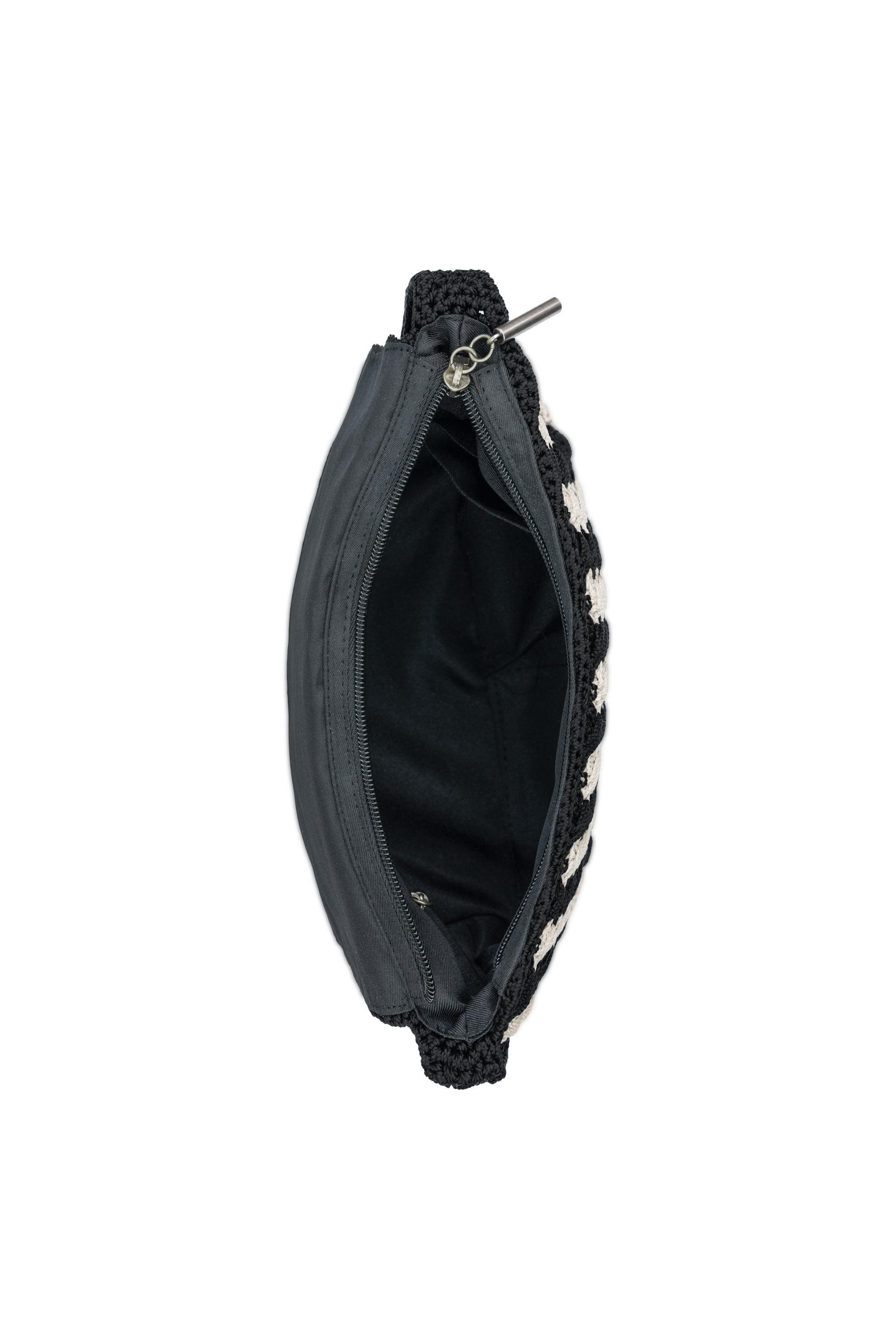 Marlow Crochet Flap Shoulder, Alternate, color, Black Ecru Shell