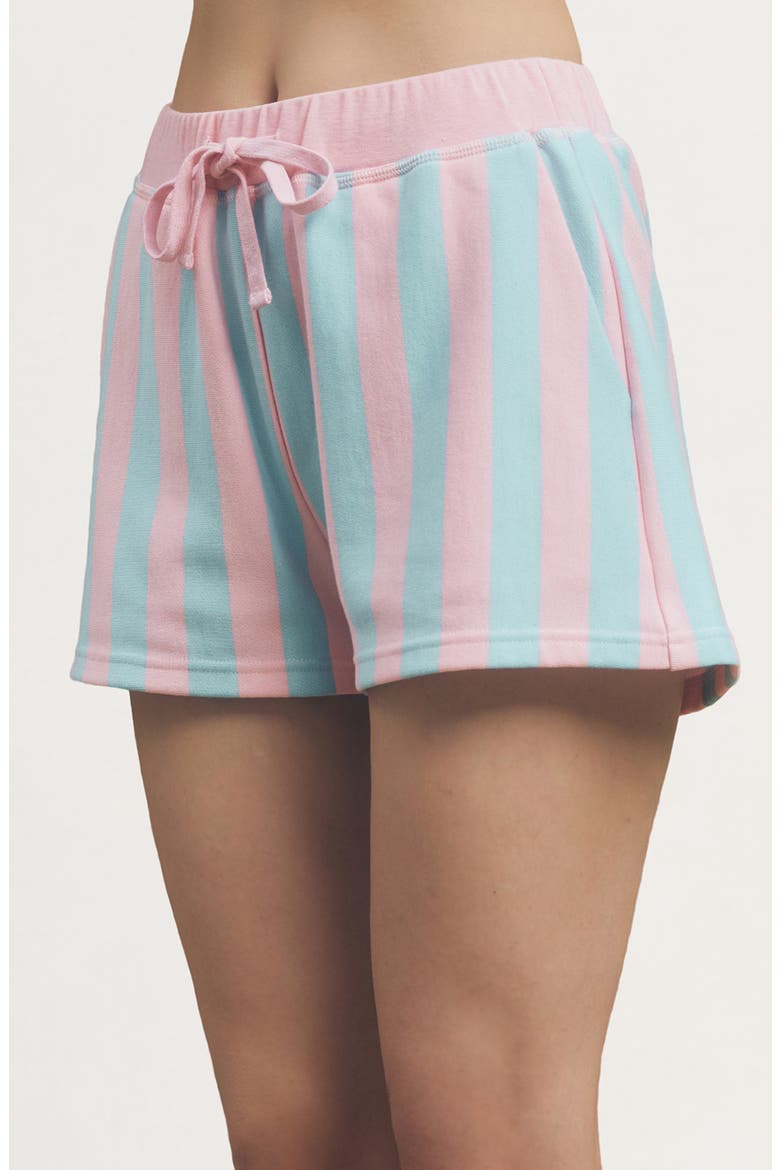 Monroe Stripe Mini Shorts, Alternate, color, PINK BLUE